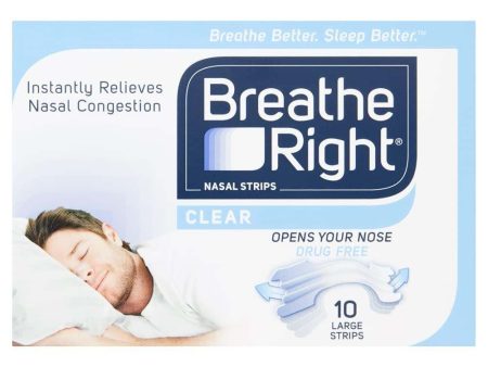 Breathe Right Nasal Strips Large Clear Pack of 10 Hot on Sale