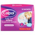 Calpol Sugar Free Infant Suspension Sachets Strawberry Flavour 2+ Months 12 x 5ml For Discount