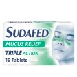 Sudafed Mucus Relief Triple Action Tablets Pack of 16 on Sale