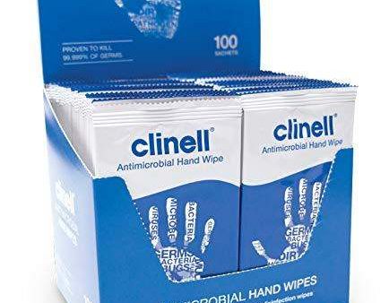 Clinell Antibacterial Hand Wipe Pack of 100 For Sale