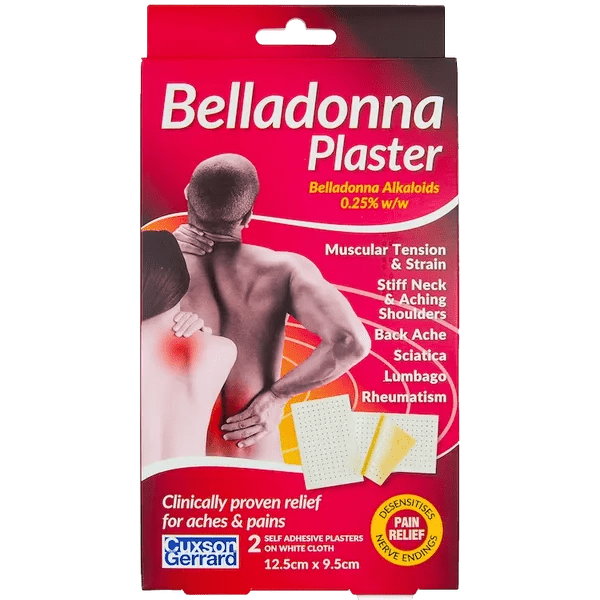 Belladonna Medicated Plaster 12.5cm x 9.5cm Pack of 2 Online Sale