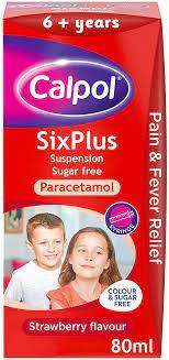 Calpol SixPlus Sugar Free Suspension Strawberry Flavour 6+ Years 200ml Fashion