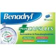 Benadryl Allergy Relief Plus Decongestant Capsules Pack of 12 For Sale