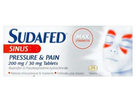 Sudafed Sinus Pressure & Pain Tablets MAX strength Pack of 24 Cheap