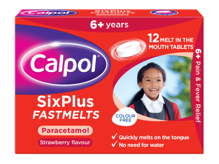 Calpol SixPlus Fast Melts Strawberry Flavour Tablets Pack of 12 Online