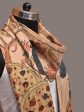 Cream Kalamkari Hand Painted Sico Stole with Tree of Life Design - Global Threads on Sale