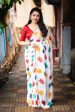 White Poly Georgette Ethnic Motifs Saree with Unstitched Blouse - Hiral Fashion Online Hot Sale