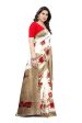 Vamika White Printed Art Silk Saree Hot on Sale