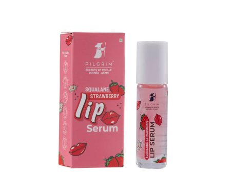 Pilgrim Spanish Lip Serum (Strawberry) with Roll-on For Visibly Plump Lips, Hydrating Lip Serum For Dark Lips Online now