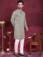 Jompers Men s Sequins Embroidered Kurta with Pyjama - Mehndi Online