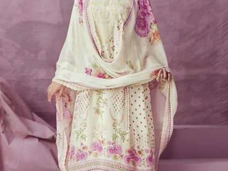 Ivory & Pink Muslin Cotton Printed Trendy Salwar Kurta Set - Emponline Hot on Sale