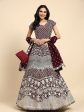 Brown Georgette Thread Embroidered Lehenga Choli with Dupatta - Tanya Online Hot Sale