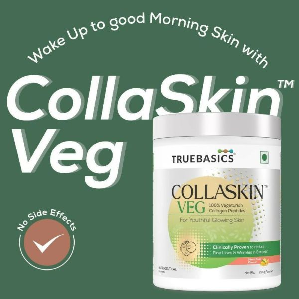 TrueBasics Collaskin Mixed Fruit Flavour 100% Vegetarian Collagen Peptides Online Hot Sale