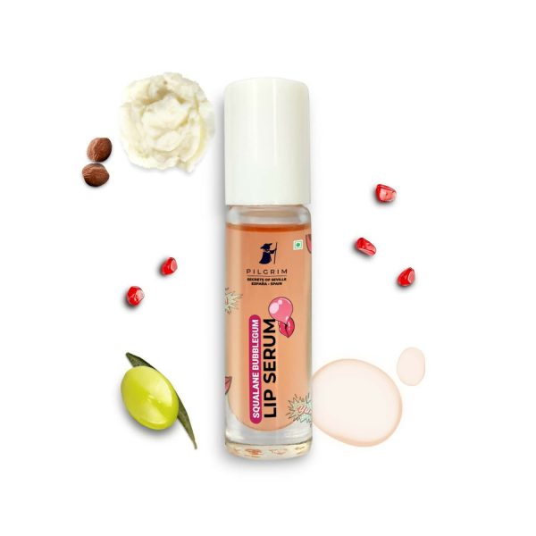 Pilgrim Spanish Lip Serum (Bubblegum) with Roll-on For Visibly Plump Lips, Hydrating Lip Serum For Dark Lips Supply