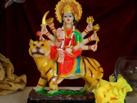 Tied Ribbons Nav Durga Devi Sherawali Mata Murti Statue For Cheap