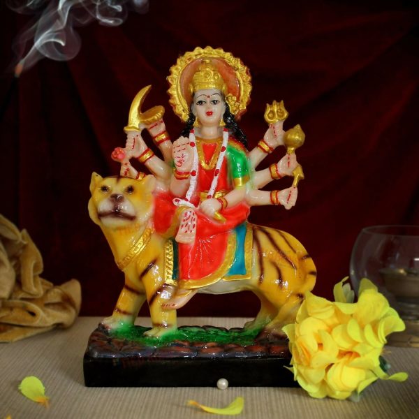 Tied Ribbons Nav Durga Devi Sherawali Mata Murti Statue For Cheap