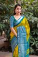 Yellow Jute Silk Ethnic Motifs Saree with Unstitched Blouse - Hiral Fashion on Sale