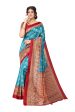 Vamika Sky Blue Printed Art Silk Saree Supply