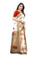 Vamika White Printed Art Silk Saree Supply