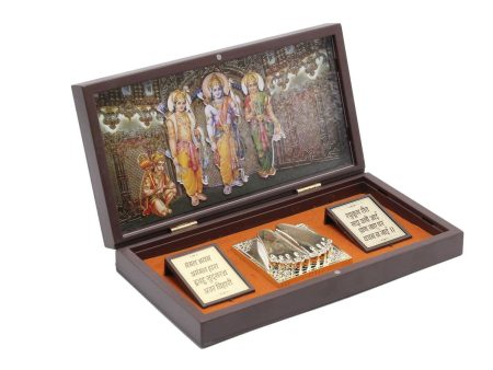 Xcellent Ram Darbar Charan Paduka with Golden Finish Worship Rectangular Box Online Sale