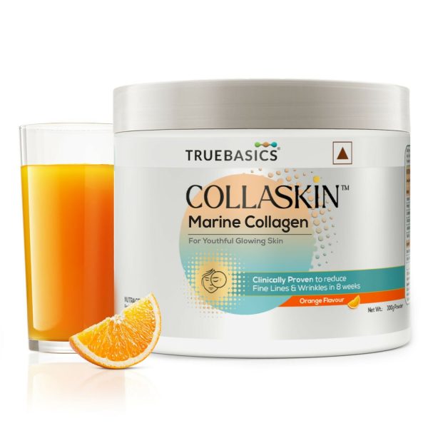 TrueBasics CollaSkin, Marine Collagen Peptides for Youthful Glowing Skin - Orange For Sale