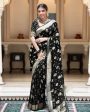 Malishka Cotton Silk Jacquard Rich Pallu Saree With Blouse Piece - Black Supply