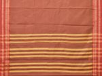 Brown and Rust Bamboo Cotton Saree with Checks Design No Blouse - Global Threads Online Sale