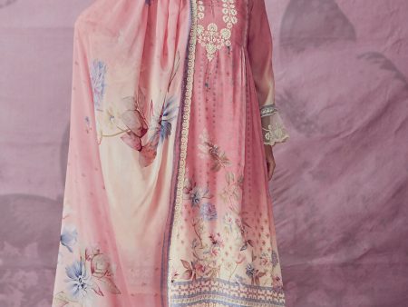 Blush Pink Muslin Cotton Printed Trendy Salwar Kurta Set - Emponline Fashion