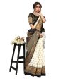 Vamika white & black Printed Art Silk Saree Supply