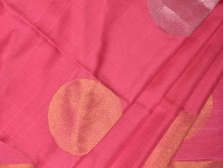 Baby Pink Uppada Silk Handloom Saree with Big Round Body Buta Design - Global Threads Online Hot Sale