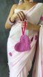 Malishka Georgette Heart Embroidery Ready To Wear Saree With Blouse Piece - Pink Online