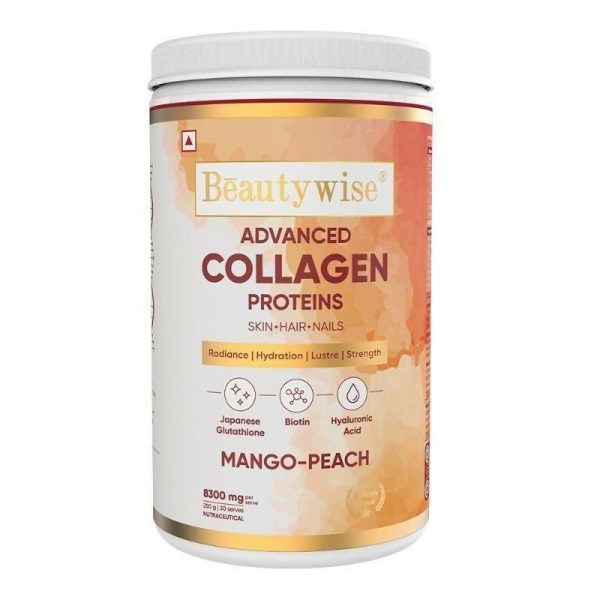 Beautywise Advanced Marine Collagen Anti-Aging Powder - Glutathione, HA & Biotin - Mango-Peach For Discount