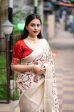 White Jute Silk Ethnic Motifs Saree with Unstitched Blouse - Hiral Fashion Cheap