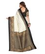 Vamika white & black Printed Art Silk Saree Supply