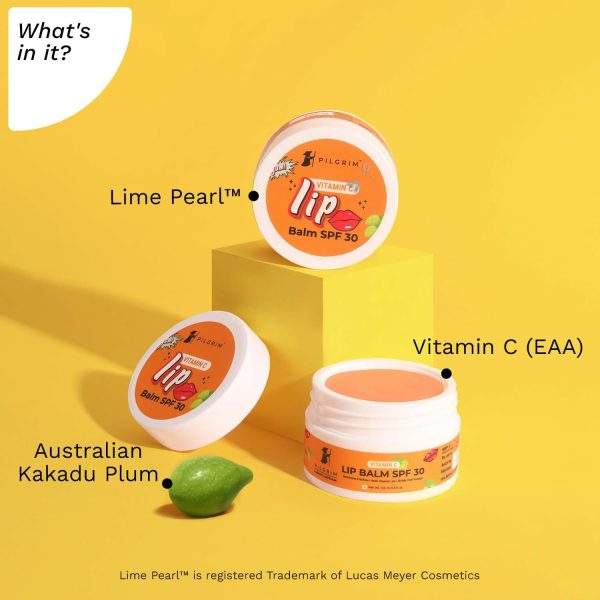 Pilgrim Vitamin C Lip Balm SPF 30 with Australian Kakadu Plum & Shea Butter For Smooth Soft Lips, Soothing & Hydrating Dry & Chapped Lips Discount