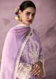 Lilac Pink Muslin Cotton Printed Trendy Salwar Kurta Set - Emponline Fashion