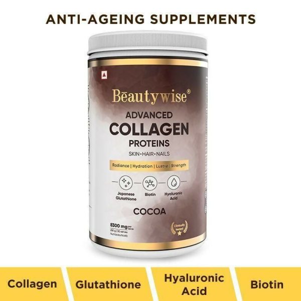 Beautywise Advanced Marine Collagen Anti-Aging Powder - Glutathione, HA & Biotin - Cocoa on Sale