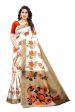 Vamika White Printed Art Silk Saree Supply