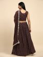 Brown Georgette Embroidered Lehenga choli with Dupatta - Dhara For Cheap