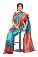 Vamika Sky Blue Printed Art Silk Saree Supply