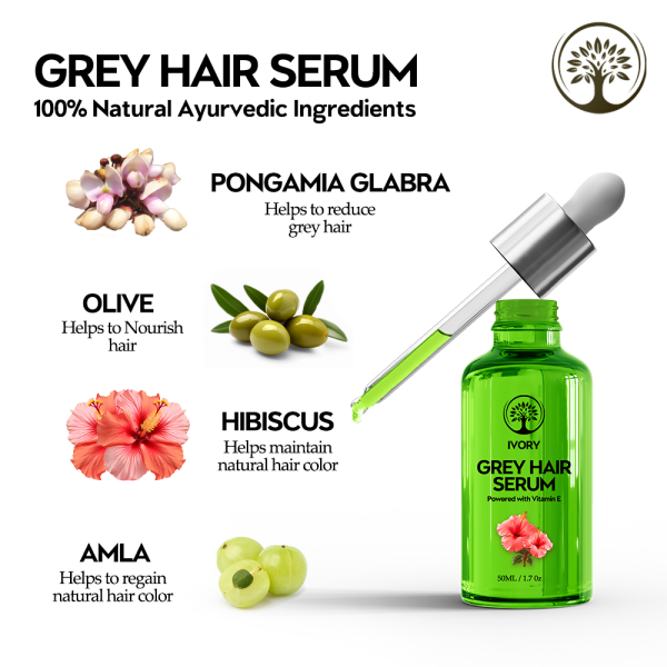 Ivory Natural Grey Hair Serum - Restore Natural Hair Color Online now