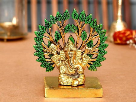 CraftVatika Metal Ganesha Idol Under Tree Online