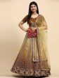 Brown Fancy Net Sequence Embroidered Lehenga Choli with Dupatta - Dhara For Sale