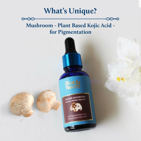 Blue Nectar Plant Based Kojic Acid Serum with Rice Water & Mushroom for Pigmentation & Dark Spots Removal Discount