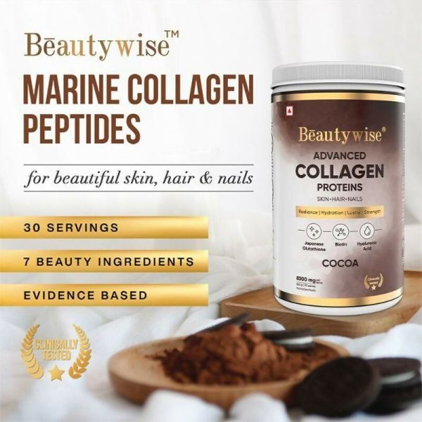 Beautywise Advanced Marine Collagen Anti-Aging Powder - Glutathione, HA & Biotin - Cocoa on Sale