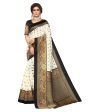 Vamika white & black Printed Art Silk Saree Supply