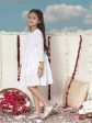 Vastramay Georgette Mirror Work Flare Anarkali Ethnic Dress For Girls - White Fashion