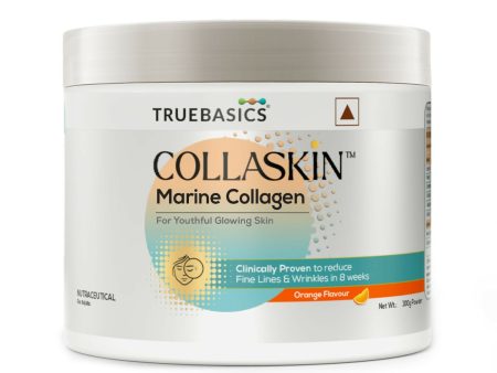 TrueBasics CollaSkin, Marine Collagen Peptides for Youthful Glowing Skin - Orange For Sale