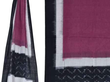 Burgundy Pochampally Ikat Cotton Handloom Stole - Global Threads Online Hot Sale