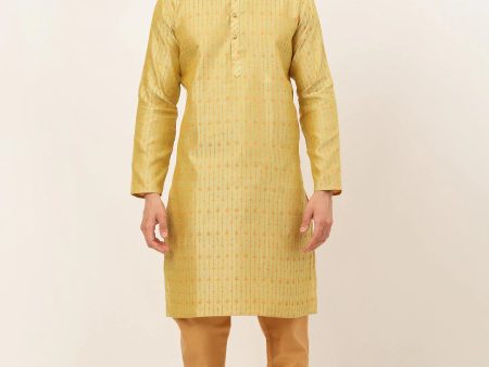 Jompers Men s Yellow Embroidered Kurta Payjama Sets For Sale